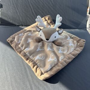 Levtex Baby Deer Buck Reindeer Lovey Brown Brown Plush Security Blanket 11"